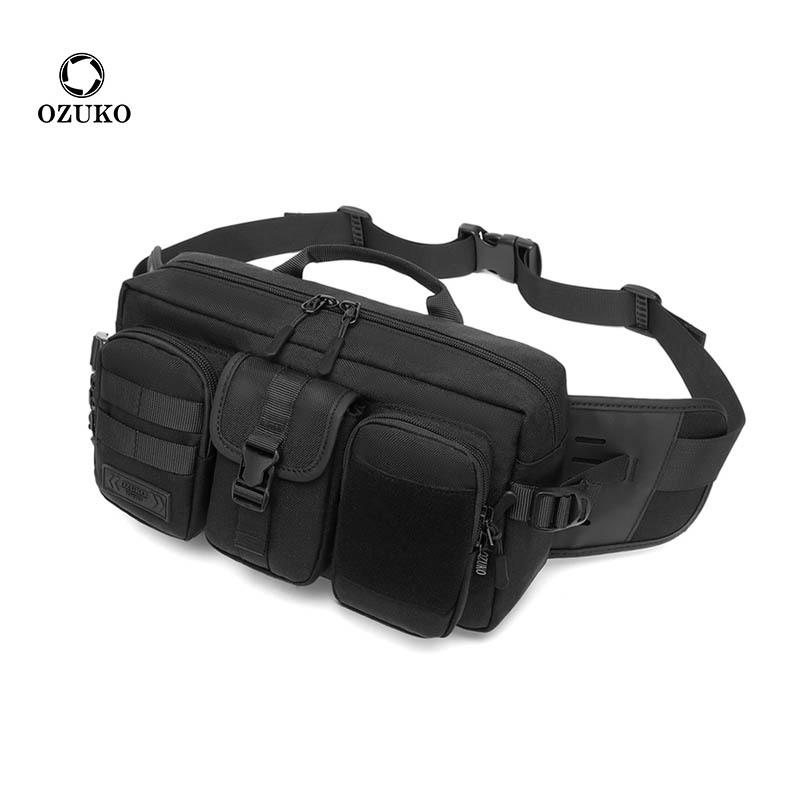 Ozuko Taktična muška torbica oko struka, vodootporna Crossbody torba, ultra lagana i otporna, Oxford platno, velika kapaciteta za slobodno vrijeme
