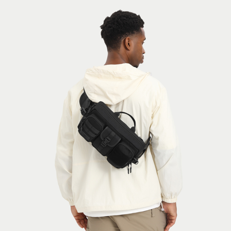 Ozuko Taktična muška torbica oko struka, vodootporna Crossbody torba, ultra lagana i otporna, Oxford platno, velika kapaciteta za slobodno vrijeme