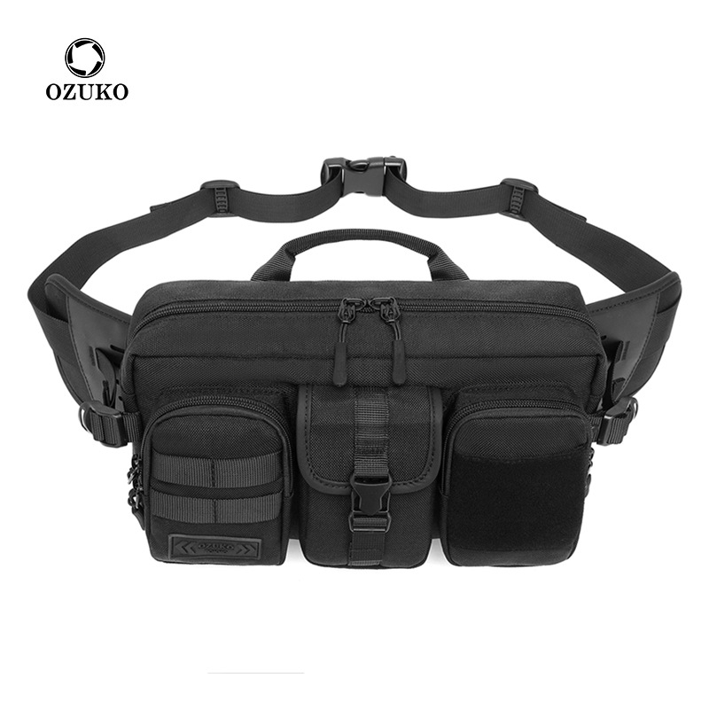 Ozuko Taktična muška torbica oko struka, vodootporna Crossbody torba, ultra lagana i otporna, Oxford platno, velika kapaciteta za slobodno vrijeme