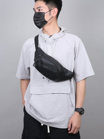 Muška sportska torba za struk – Oxford platno, poliester podstava, zatvarač, horizontalni kvadratni oblik, unutarnja džep s zatvaračem