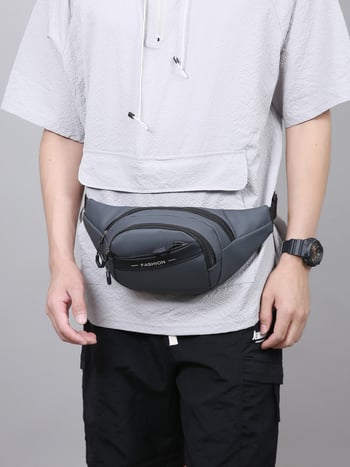 Muška sportska torba za struk – Oxford platno, poliester podstava, zatvarač, horizontalni kvadratni oblik, unutarnja džep s zatvaračem