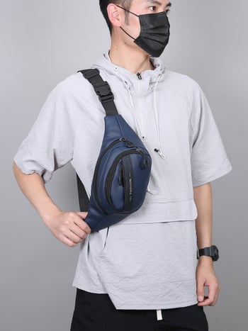 Muška sportska torba za struk – Oxford platno, poliester podstava, zatvarač, horizontalni kvadratni oblik, unutarnja džep s zatvaračem