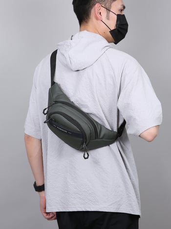 Muška sportska torba za struk – Oxford platno, poliester podstava, zatvarač, horizontalni kvadratni oblik, unutarnja džep s zatvaračem