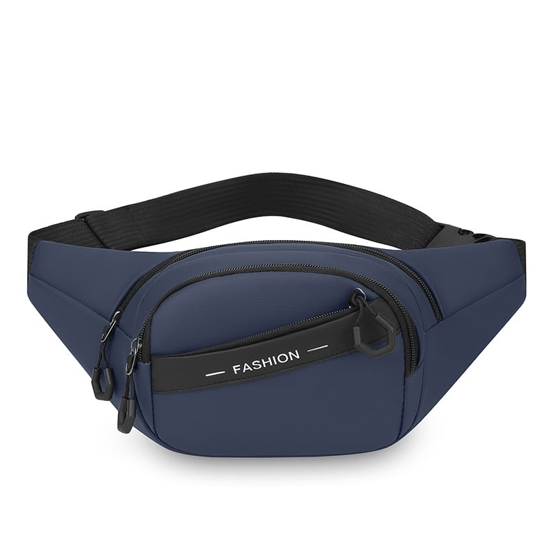 Muška sportska torba za struk – Oxford platno, poliester podstava, zatvarač, horizontalni kvadratni oblik, unutarnja džep s zatvaračem