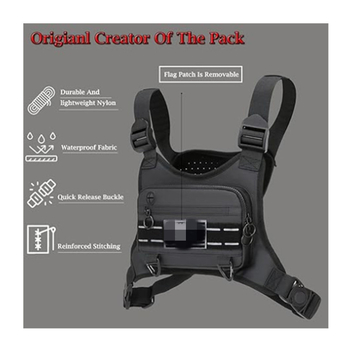 Geantă de piept tactică pentru exterior, multifuncțională – ultraușoară, rezistentă, extensibilă; material Oxford, căptușeală nylon