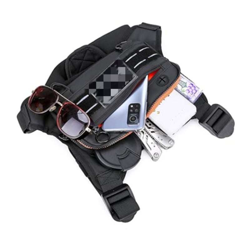 Geantă de piept tactică pentru exterior, multifuncțională – ultraușoară, rezistentă, extensibilă; material Oxford, căptușeală nylon