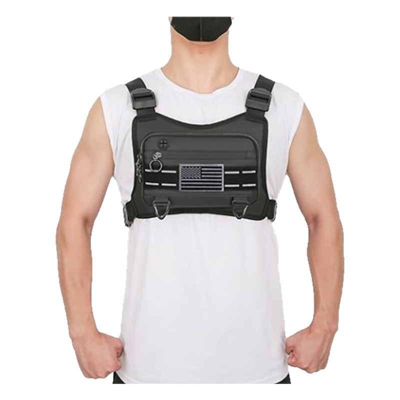 Geantă de piept tactică pentru exterior, multifuncțională – ultraușoară, rezistentă, extensibilă; material Oxford, căptușeală nylon