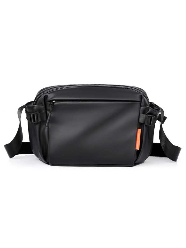 Geantă bărbați crossbody, stil stradal, material membrană, rezistentă la uzură, culoare solidă, căptușeală poliester