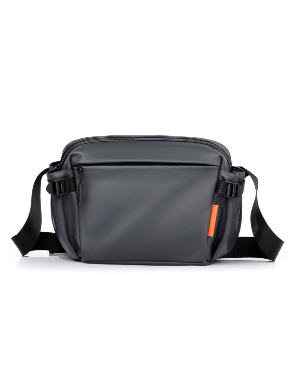 Geantă bărbați crossbody, stil stradal, material membrană, rezistentă la uzură, culoare solidă, căptușeală poliester