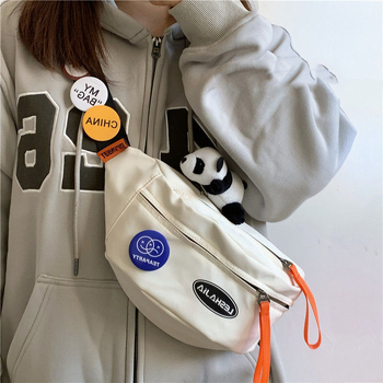 Geantă unisex talie/diagonal Harajuku stil, închidere cu fermoar, exterior poliester, căptușeală poliester, Primăvara 2018