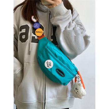 Geantă unisex talie/diagonal Harajuku stil, închidere cu fermoar, exterior poliester, căptușeală poliester, Primăvara 2018