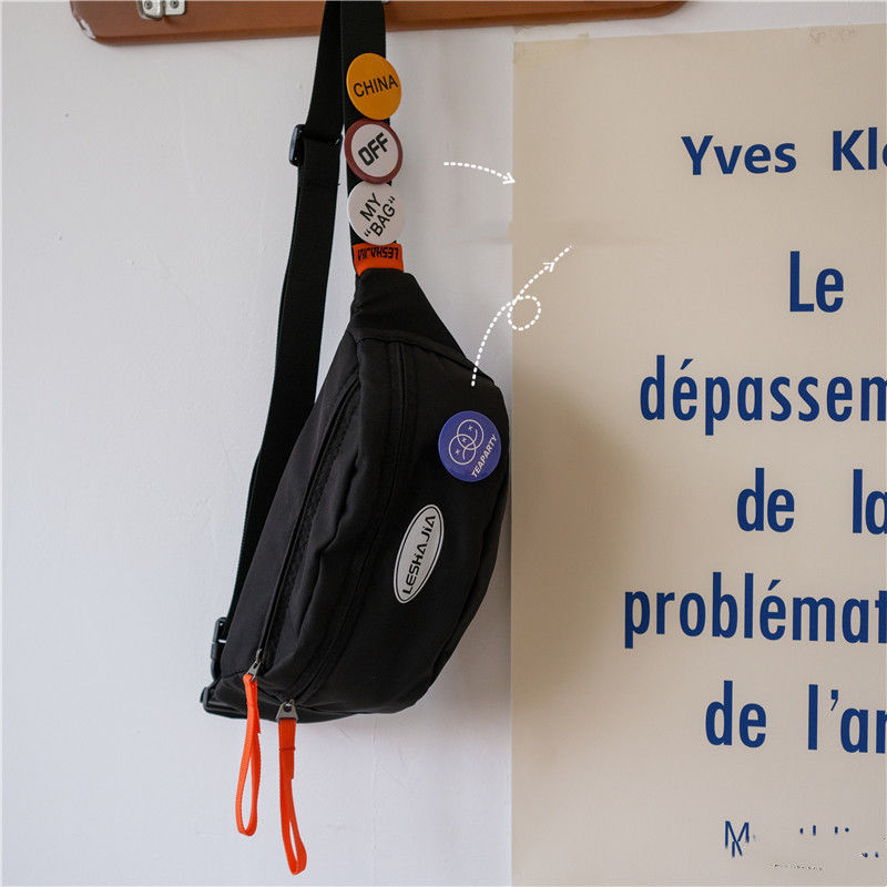 Geantă unisex talie/diagonal Harajuku stil, închidere cu fermoar, exterior poliester, căptușeală poliester, Primăvara 2018