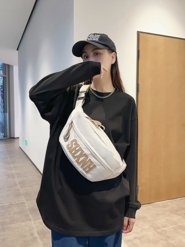 Τσάντα crossbody για άνδρες και γυναίκες με φερμουάρ, Oxford ύφασμα, μαλακή κατασκευή, εσωτερική τσέπη με φερμουάρ