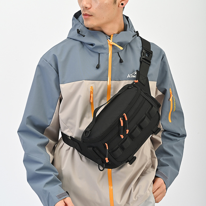 Muška pojasna torba s crossbody remenom, otporna tkanina, poliester podstava, kompatibilna s 8-inčnim prijenosnikom