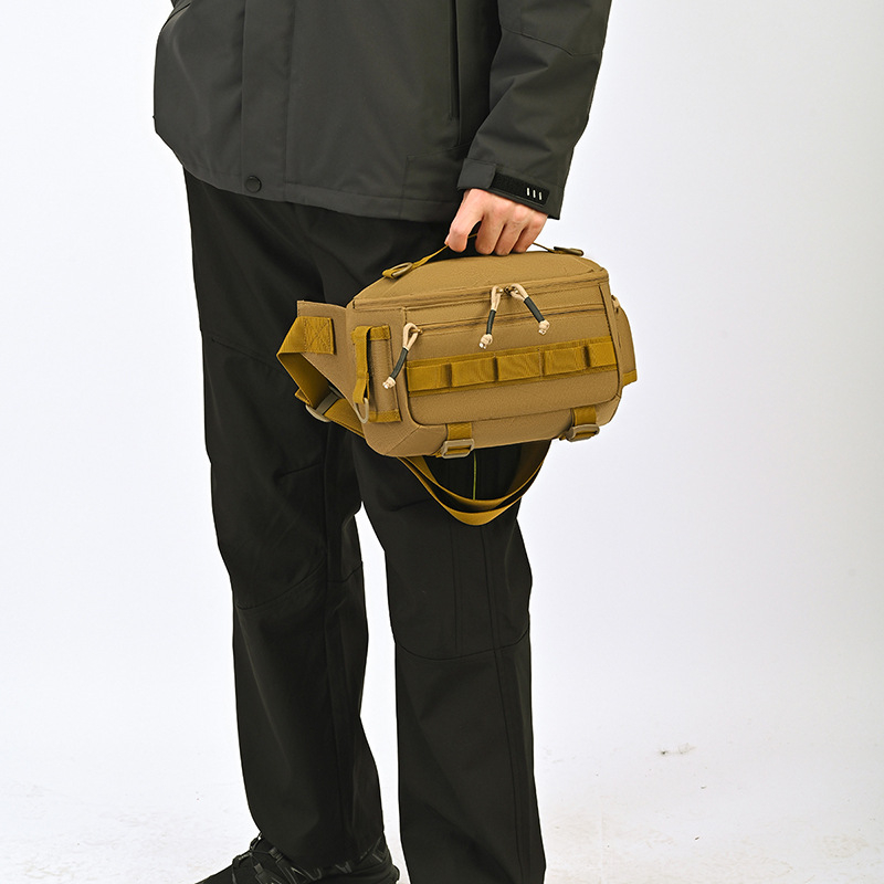 Muška pojasna torba s crossbody remenom, otporna tkanina, poliester podstava, kompatibilna s 8-inčnim prijenosnikom