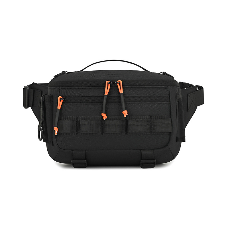 Muška pojasna torba s crossbody remenom, otporna tkanina, poliester podstava, kompatibilna s 8-inčnim prijenosnikom