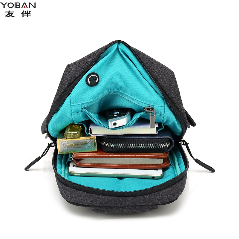 Geantă de piept pentru bărbați, stil stradal, din pânză Oxford, impermeabil, respirabil, anti-furt