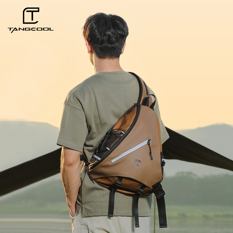 Geantă crossbody pentru bărbați, stil călătorie leisure, material Oxford, capacitate mare, respirabilă, impermeabilă, antibacteriană, căptușeală poliester, marca TANGCOOL