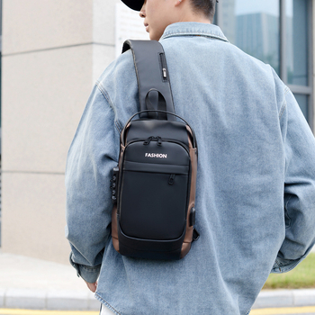 Muška torbica za prsa od najlona s zaključavanjem lozinkom protiv krađe, urbani stil, velika kapaciteta