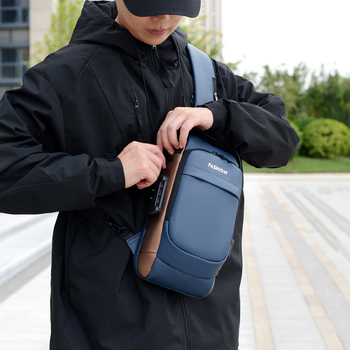 Muška torbica za prsa od najlona s zaključavanjem lozinkom protiv krađe, urbani stil, velika kapaciteta