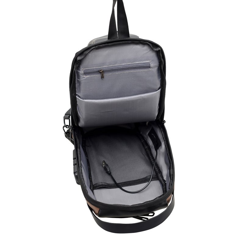 Muška torbica za prsa od najlona s zaključavanjem lozinkom protiv krađe, urbani stil, velika kapaciteta