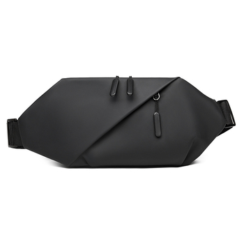 Muška prsna torba crossbody PU, vodootporna, gradski minimalistički stil, horizontalni kvadratni oblik, zatvaranje zipom