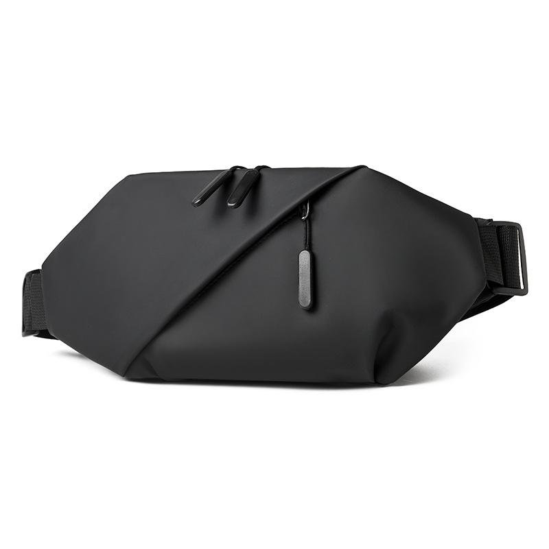 Muška prsna torba crossbody PU, vodootporna, gradski minimalistički stil, horizontalni kvadratni oblik, zatvaranje zipom