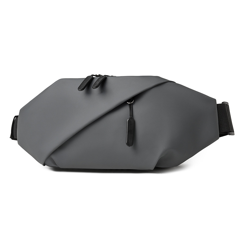 Muška prsna torba crossbody PU, vodootporna, gradski minimalistički stil, horizontalni kvadratni oblik, zatvaranje zipom