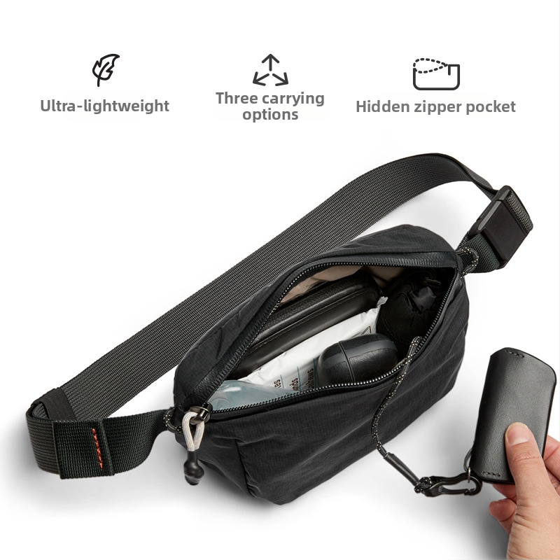 NOWTHAT Geantă crossbody pentru bărbați - Oxford, impermeabilă, ultraușoară, antibacteriană, extensibilă; stil stradal, pentru navetă și călătorii de agrement