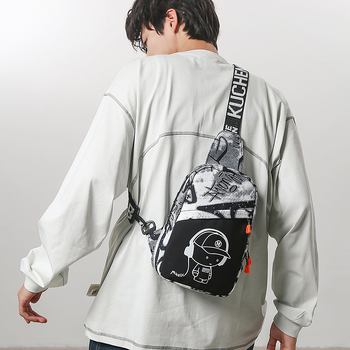 Ανδρική τσάντα στήθους για ταξίδια αναψυχής – ύφασμα Oxford, αδιάβροχη, γκραφίτι εκτύπωση, επένδυση πολυεστέρα (σχέδιο ταξιδιού για αναψυχή, ύφασμα Oxford, αδιάβροχη, γκραφίτι εκτύπωση, επένδυση πολυεστέρα)