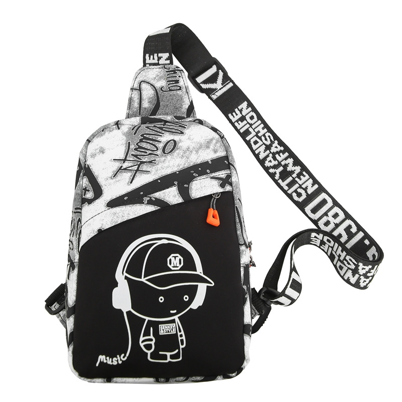 Ανδρική τσάντα στήθους για ταξίδια αναψυχής – ύφασμα Oxford, αδιάβροχη, γκραφίτι εκτύπωση, επένδυση πολυεστέρα (σχέδιο ταξιδιού για αναψυχή, ύφασμα Oxford, αδιάβροχη, γκραφίτι εκτύπωση, επένδυση πολυεστέρα)