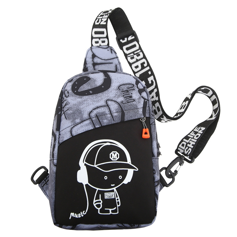 Ανδρική τσάντα στήθους για ταξίδια αναψυχής – ύφασμα Oxford, αδιάβροχη, γκραφίτι εκτύπωση, επένδυση πολυεστέρα (σχέδιο ταξιδιού για αναψυχή, ύφασμα Oxford, αδιάβροχη, γκραφίτι εκτύπωση, επένδυση πολυεστέρα)