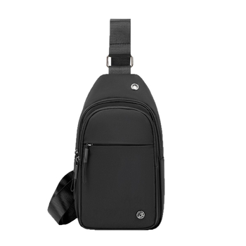 Ανδρική τσάντα στήθους, υπερ-ελαφριά, επεκτειόμενη, ύφασμα Oxford, επένδυση πολυεστέρα, μονοχρωμο σχέδιο, άνοιξη 2025