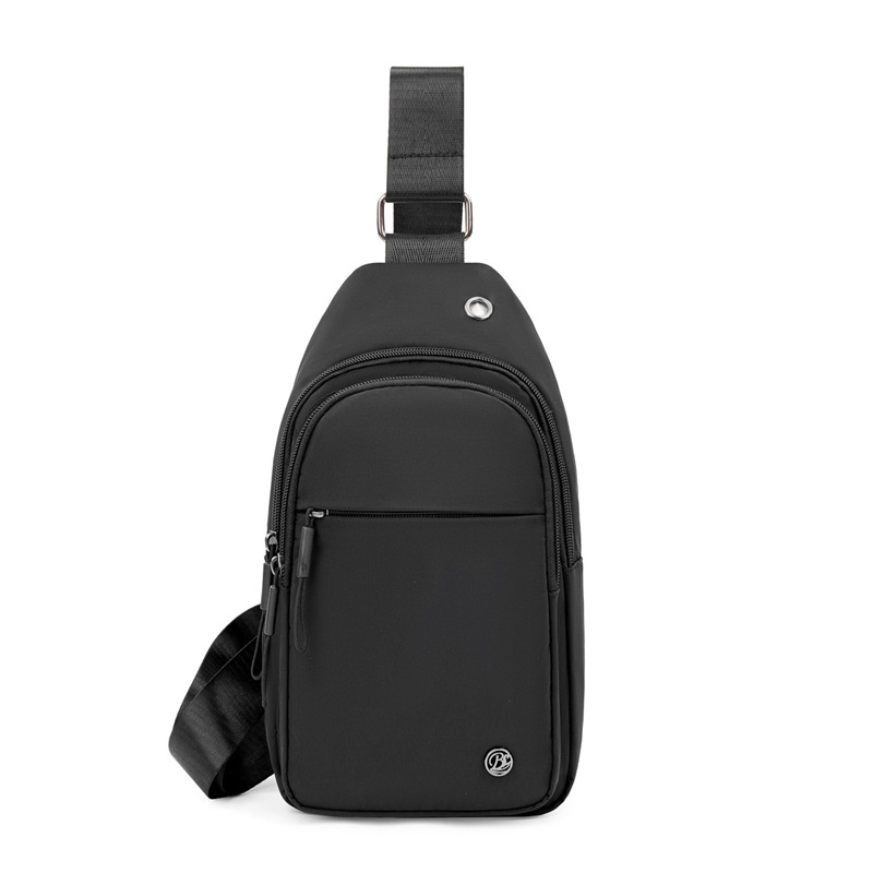 Ανδρική τσάντα στήθους, υπερ-ελαφριά, επεκτειόμενη, ύφασμα Oxford, επένδυση πολυεστέρα, μονοχρωμο σχέδιο, άνοιξη 2025