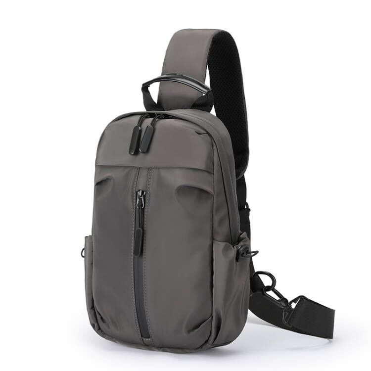 Geantă de piept pentru bărbați – nylon impermeabil, stil de călătorie pentru relaxare, căptușeală din poliester, primăvara 2025