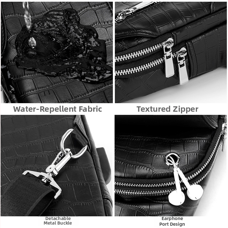 Pánska taška na hruď z PU kože, odolná voči opotrebeniu, Rhino Family, model 2061#