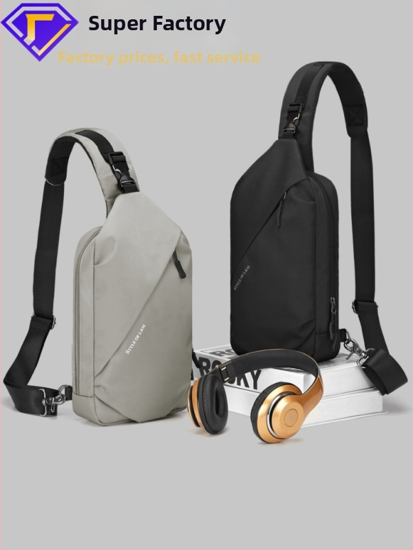 Geantă de piept din stofă Oxford, stil street, respirabilă, ultra-ușoară și extensibilă