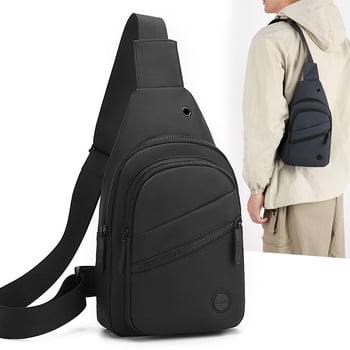 Geantă de piept pentru bărbați – stil stradal, material membran, impermeabilă, ultra-ușoară, rezistentă la abraziune, căptușeală din poliester