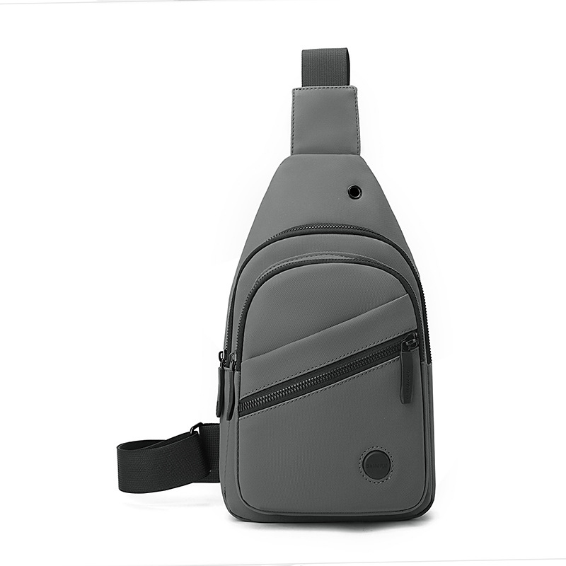 Geantă de piept pentru bărbați – stil stradal, material membran, impermeabilă, ultra-ușoară, rezistentă la abraziune, căptușeală din poliester