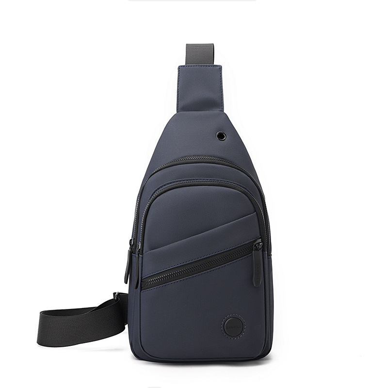 Geantă de piept pentru bărbați – stil stradal, material membran, impermeabilă, ultra-ușoară, rezistentă la abraziune, căptușeală din poliester