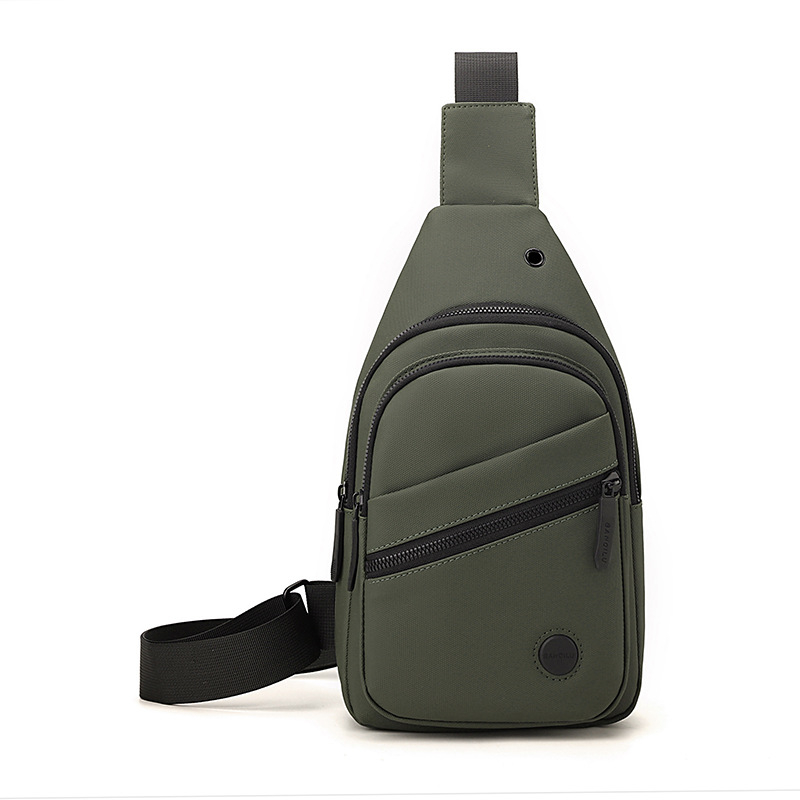 Geantă de piept pentru bărbați – stil stradal, material membran, impermeabilă, ultra-ușoară, rezistentă la abraziune, căptușeală din poliester
