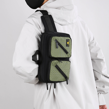 Geantă de piept pentru bărbați din nailon, respirabilă, căptușeală din poliester, Toamna 2025, pentru călătorii de agrement