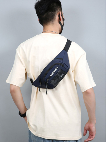 Pánska bedrová taška, ľahká a ležérna, priedušný oxford materiál, jednofarebná, vhodná pre zariadenia do 8 palcov