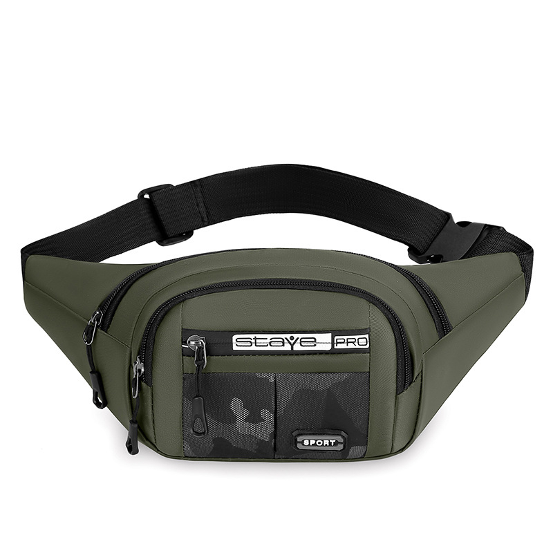 Pánska bedrová taška, ľahká a ležérna, priedušný oxford materiál, jednofarebná, vhodná pre zariadenia do 8 palcov