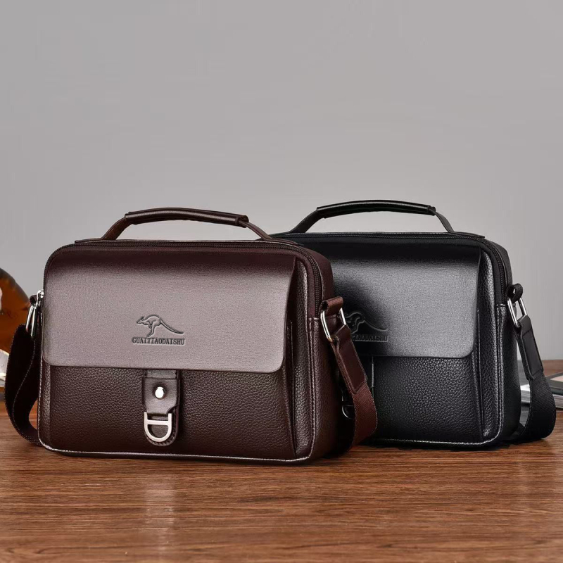 Muška PU kožna crossbody torba za poslovna putovanja — prozračna, vodootporna, izuzetno lagana