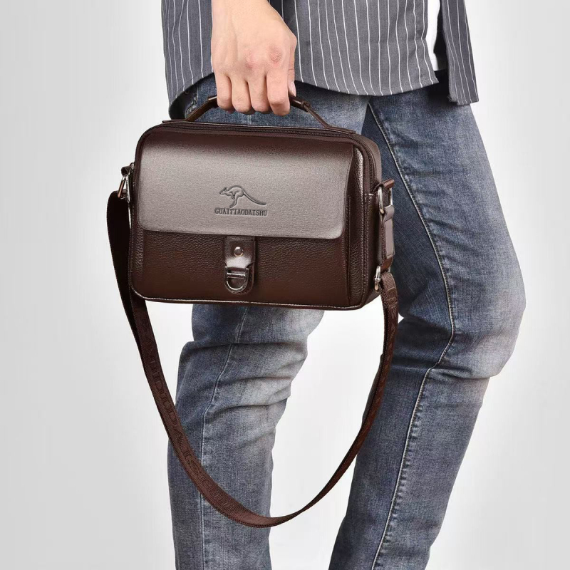 Muška PU kožna crossbody torba za poslovna putovanja — prozračna, vodootporna, izuzetno lagana
