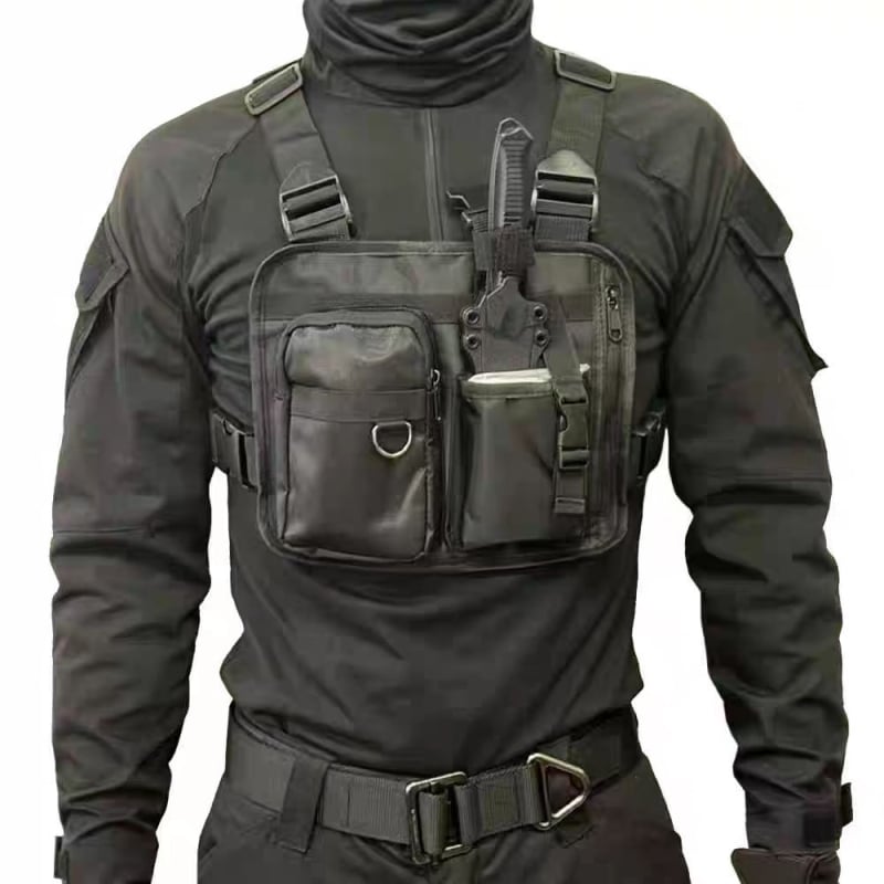 Geantă tactică pentru piept, din Oxford, rezistentă la uzură, căptușeală poliester, stil mixt pentru utilizare zilnică