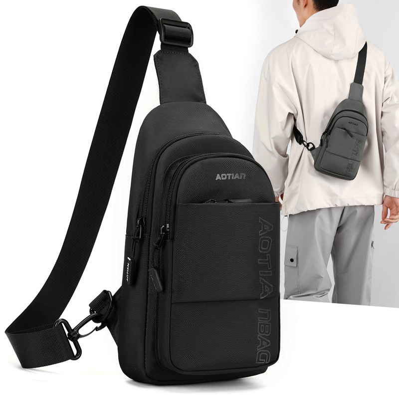 Muška prsna torba, gradska jednostavnost, Oxford platno, ultra lagana, kompatibilna s 10-inčnim uređajem, brend Aotian