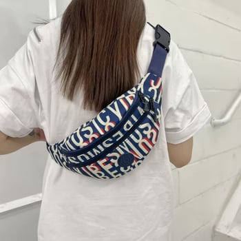 Muška pojas torba, najlon, gradska jednostavnost, prozračna, vodootporna, ultra lagana, uzorak s slovima, podstava od poliestera, proljeće 2025