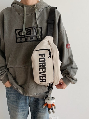 Geantă crossbody pentru bărbați | Exterior nylon, căptușeală poliester, stil street trend, utilizare zilnică, vară 2024